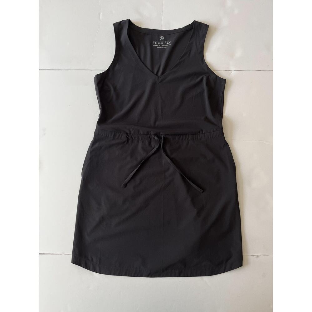 Free Fly Breeze Dress Womens S Black V Neck Tank Pockets Outdoor Travel